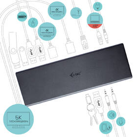 Dokovací stanice i-tec USB 3.0 / USB-C / Thunderbolt 3 Dual Display + Power Adapter 100W 

 obrázek produktu 3 z 6