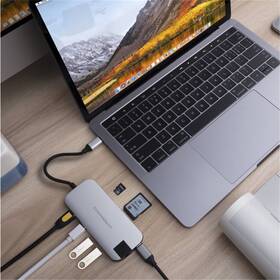 USB Hub HyperDrive Slim USB-C/HDMI, 2x USB 3.1, Mini Display Port, USB-C, RJ45, SD, Micro SD šedý

 obrázek produktu 2 z 2