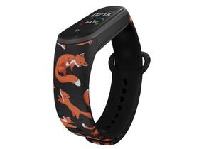 Řemínek Mi-Band na Xiaomi Mi Band 5/6 - motiv Lišky, černý 

 obrázek produktu 2 z 3
