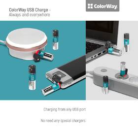 Baterie nabíjecí ColorWay AA, 1200mAh, USB, 1.5V, blistr 2ks 

 obrázek produktu 2 z 2