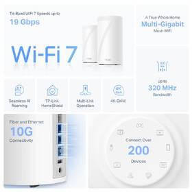 Komplexní Wi-Fi systém TP-Link Deco BE85, BE19000, Wi-Fi 7 (1 ks) bílý

 obrázek produktu 5 z 12