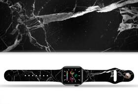 Řemínek Mi-Band na Apple Watch 42/44/45/49 mm - motiv Černý mramor, černý 

 obrázek produktu 1 z 3