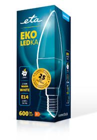 Žárovka LED ETA EKO LEDka svíčka 7W, E14, teplá bílá 

 obrázek produktu 3 z 3