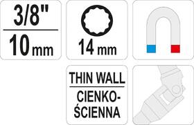 Nástrčná hlavice YATO 3/8" 14 mm 

 obrázek produktu 2 z 2
