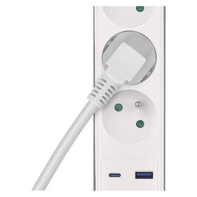 Kabel prodlužovací EMOS 3x zásuvka, Fast Charging, 1x USB, 1x USB-C, vypínač, 2 m šedý/bílý

 obrázek produktu 4 z 8