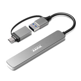 USB Hub PORT CONNECT USB-A/USB-C, 4x USB 3.0 stříbrný

 obrázek produktu 1 z 7