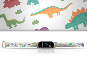 Řemínek Mi-Band na Xiaomi Mi Band 5/6 - motiv Dinousauři, bílý 

 obrázek produktu 1 z 3