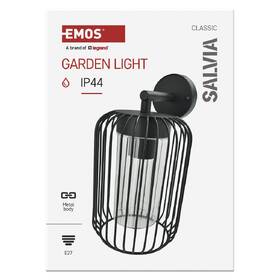 Nástěnné svítidlo EMOS Salvia ZGD010P, zahradní, E27, IP44, MAX 15W černé

 obrázek produktu 3 z 10