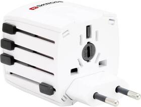 Cestovní adaptér SKROSS pro 150 zemí MUV Micro, 2.5A max. bílá barva
