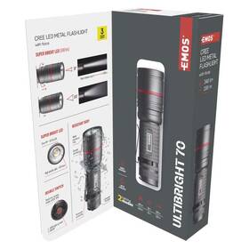Svítilna EMOS Ultibright 70, P3170, 340lm, 3xAAA šedá

 obrázek produktu 10 z 10