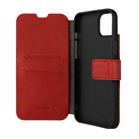 Pouzdro na mobil flipové FIXED ProFit na Apple iPhone 15 červená barva
