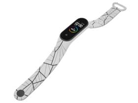 Řemínek Mi-Band na Xiaomi Mi Band 3/4 - motiv Mnohoúhelníky, bílý 

 obrázek produktu 3 z 3