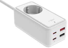 Kabel prodlužovací FIXED Charging Strip 2x USB-C a 2x USB, GaN III, PD 65W, 1,5 m bílý

 obrázek produktu 1 z 11