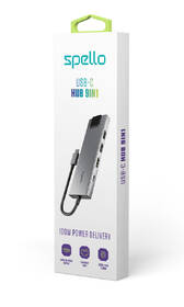 USB Hub Spello by Epico Spello USB-C Hub 9in1 šedý

 obrázek produktu 6 z 6