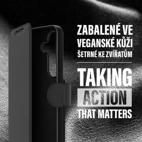 Pouzdro na mobil flipové PanzerGlass CARE Wallet Kickstand na Samsung Galaxy S25 černá barva
