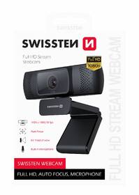 Webkamera Swissten Webcam FHD 1080P černá barva
