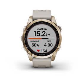 Chytré hodinky Garmin fenix 7S Sapphire Solar - Titan Cream Gold/Sand Silicone Band 

 obrázek produktu 2 z 10