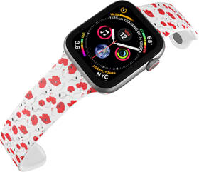 Řemínek Mi-Band na Apple Watch 42/44/45/49 mm - motiv Vlčí máky, bílý 

 obrázek produktu 3 z 3