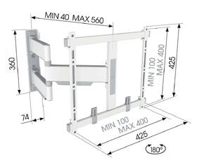 Držák TV Vogel’s ELITE TVM 5445W  pro úhlopříčky 32" až 65", nosnost 35 kg bílý

 obrázek produktu 1 z 11