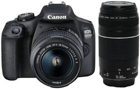 Digitální fotoaparát Canon 2000D + EF-S 18-55mm DC III + EF 75-300 DC III černý

 obrázek produktu 6 z 7