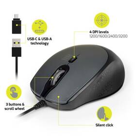 Myš PORT CONNECT Silent USB-A/USB-C černá

 obrázek produktu 2 z 4
