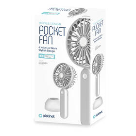 Ventilátor PLATINET nabíjecí, cestovní 1200 mAh šedý/bílý

 obrázek produktu 2 z 2