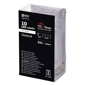 Vánoční osvětlení EMOS 10x rampouch, 2x AA, studená bílá, časovač 

 obrázek produktu 3 z 3