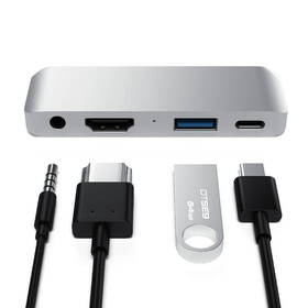USB Hub Satechi USB-C Mobile Pro Hub (HDMI 4K,1x Jack 3,5mm,1x USB 3.0,1x USB-C) stříbrný

 obrázek produktu 6 z 8