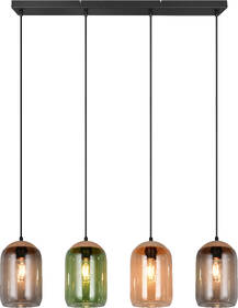Závěsné svítidlo TRIO CORK, 4x E27 černé/sklo/vícebarevné

 obrázek produktu 1 z 6