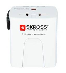 Cestovní adaptér SKROSS pro 150 zemí MUV Micro, 2.5A max. bílá barva
