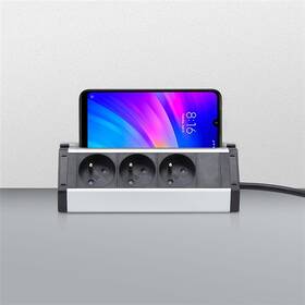 Kabel prodlužovací Solight 3x zásuvka, rohový design, 1,5m stříbrný

 obrázek produktu 3 z 4