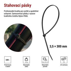 Stahovací pásky EMOS 300×3,5MM, 100KS černé

 obrázek produktu 5 z 10