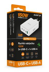 Nabíječka do sítě Aligator GaN 150W, 3× USB-C, 1× USB-A bílá

 obrázek produktu 4 z 4