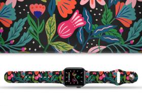 Řemínek Mi-Band na Apple Watch 42/44/45/49 mm - motiv Džungle, černý 

 obrázek produktu 1 z 3