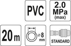 Vzduchová hadice YATO YT-24221 PVC 8mm, 20m 

 obrázek produktu 2 z 2