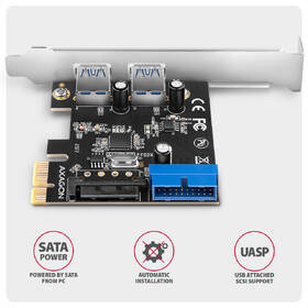 Řadič Axagon PCEU-232RS - 2+2x USB 5Gbps port 

 obrázek produktu 2 z 3