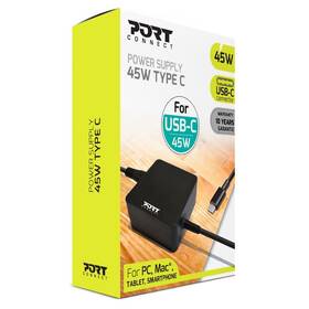 Napájecí adaptér PORT CONNECT 45W, USB-C plug černý

 obrázek produktu 3 z 3