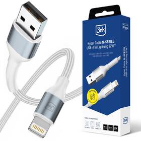 Kabel 3mk N-SERIES  USB-A/Lightning 1m QC 3.0 5V/2.4A 12W bílý

 obrázek produktu 1 z 4