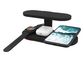 Bezdrátová nabíječka Canyon 5v1 pro telefon, Apple Watch, Airpods, 1x USB, UV lampa černá

 obrázek produktu 1 z 3