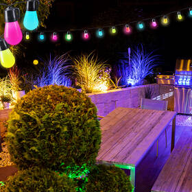Party osvětlení Solight 15 žárovek, 14m+6m, 10W, RGB, Bluetooth 

 obrázek produktu 6 z 8