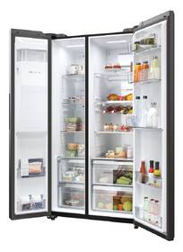 Americká lednice Haier HSW59F18EIPT černá barva
