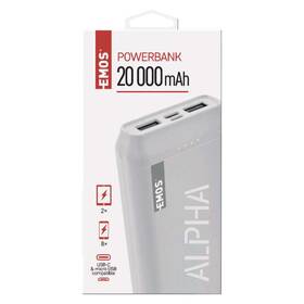 Powerbanka EMOS Alpha 20, 20000 mAh, USB-C bílá

 obrázek produktu 5 z 5