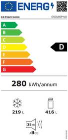 Americká lednice LG GSGV80PYLD stříbrná barva
