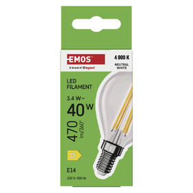 Žárovka LED EMOS Filament Mini Globe, 3,4 W, E14, neutrální bílá 

 obrázek produktu 4 z 7