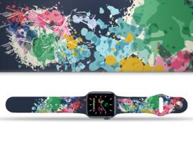 Řemínek Mi-Band na Apple Watch 42/44/45/49 mm - motiv Jelen v abstrakci , modrý 

 obrázek produktu 1 z 3