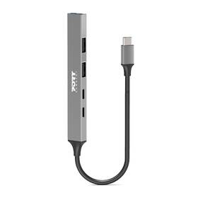 USB Hub PORT CONNECT USB-C, 4× USB + 1× USB-C 100W PD stříbrný

 obrázek produktu 1 z 7