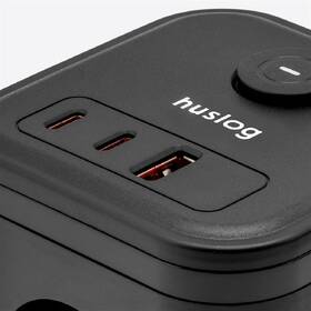Kabel prodlužovací Huslog 20W 3xzásuvka, 2xUSB-C, 1xUSB černý

 obrázek produktu 1 z 5
