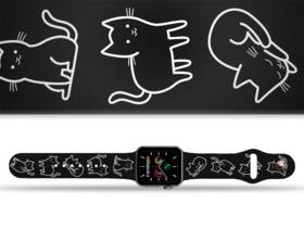 Řemínek Mi-Band na Apple Watch 42/44/45/49 mm - motiv Kočičí farma, černý 

 obrázek produktu 1 z 3