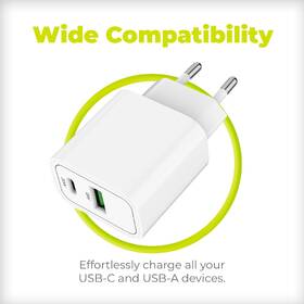 Nabíječka do sítě Mobile Origin 1x USB-A/2x USB-C PD20W bílá barva
