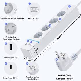 Kabel prodlužovací IMMAX NEO LITE SMART chytrý přívod, Wi-Fi, TUYA bílý

 obrázek produktu 4 z 4